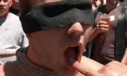 Naked, Tied up, Zippered, Humiliated in Public