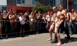 Naked, Tied up, Zippered, Humiliated in Public