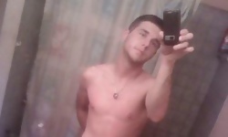 Skinny Boy Milks His Fat Prick