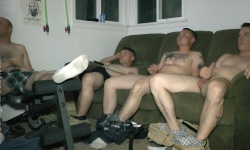 4 Naked Buddies Jerk Off Contest