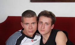 Horny Studs Tonguing On Parents Bed