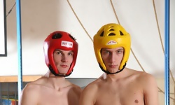Kickboxing Blokes Getting Boned