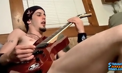 Naked Rocker Jacks His Meat