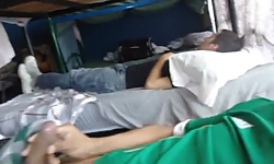 Jerking Next To Sleeping Hostel Patron